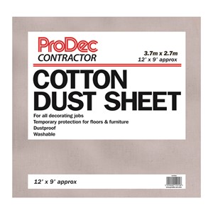 ProDec Contractor 12' x 9' Cotton Twill Dust Sheet