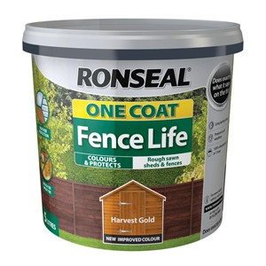 Ronseal One Coat Fence Life Harvest Gold 5L