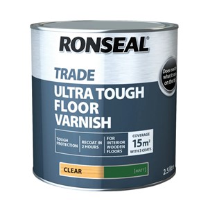 Ronseal Trade Ultra Tough Floor Varnish Clear Matt 2.5L