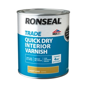 Ronseal Trade Quick Dry Interior Varnish Light Oak 750ml