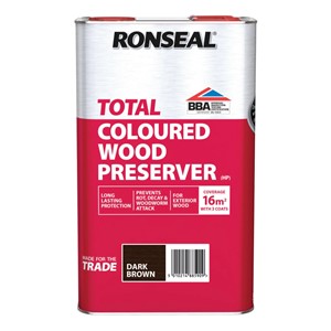 Ronseal Trade Total Wood Preserver Dark Brown 5L