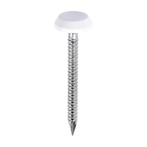 TIMCO Polymer Headed Nails - A4 Stainless Steel - White 40mm