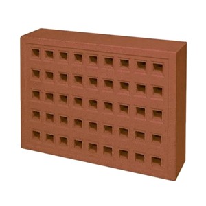 Square Hole Air Brick 215mm x 140mm Red