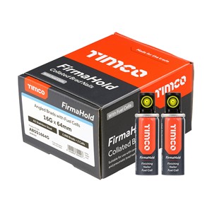 TIMCO FirmaHold Collated Brad Nails & Fuel Cells - 16 Gauge - Angled - A2 Stainless Steel 16 x 64/2BFC
