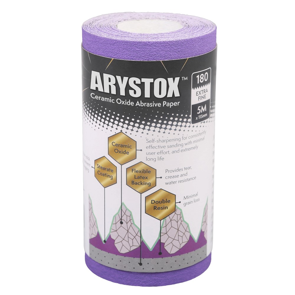 Ceramic Oxide Abrasive Paper Roll 5m x 115mm 180 Grit