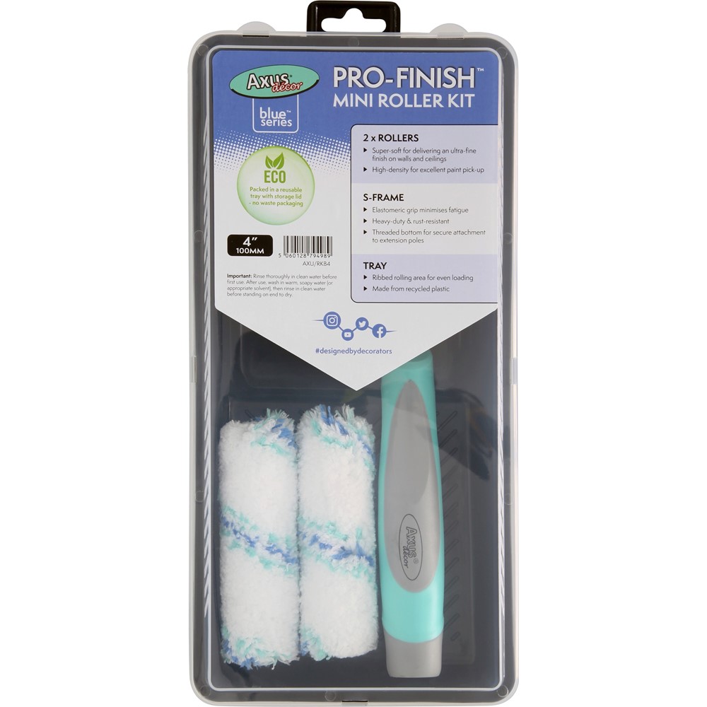 Axus Pro-Finish 5 Piece Roller Kit Blue Series 4