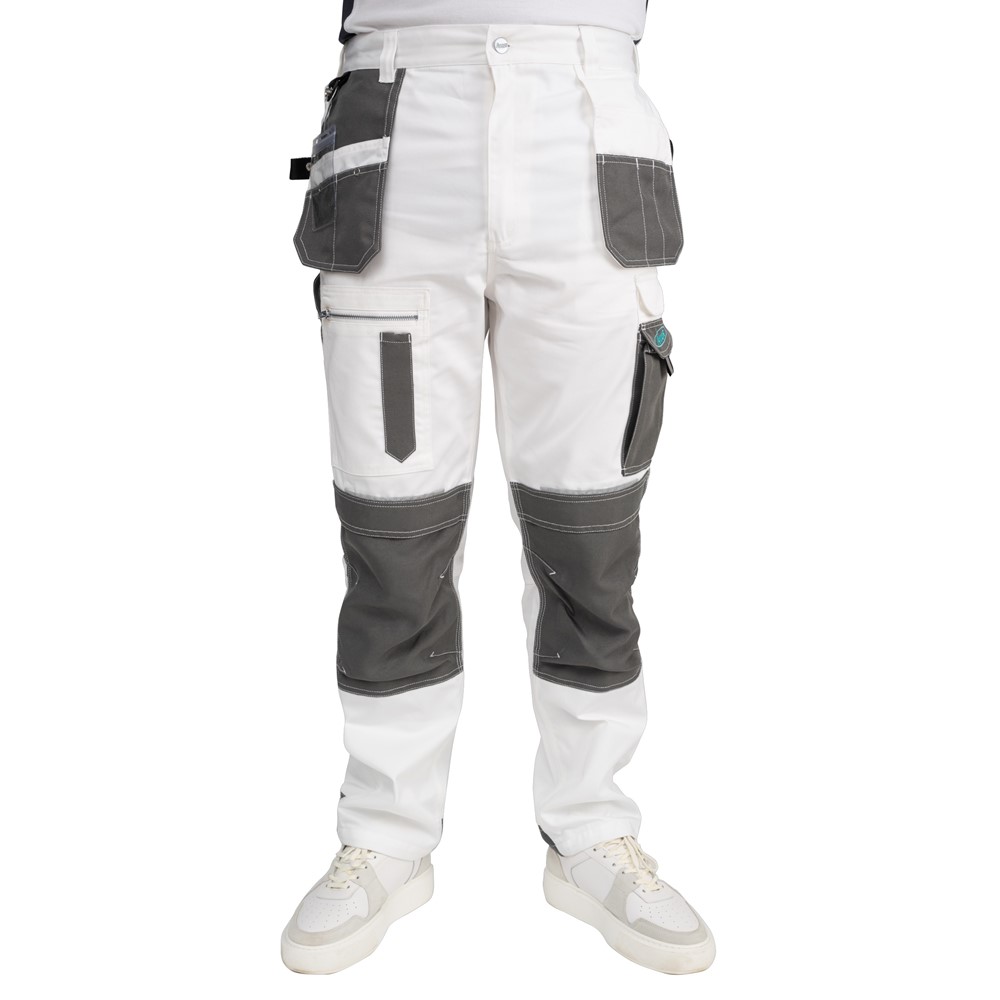 Axus S-Tex Painters Trousers Classic Fit White And Grey 36S