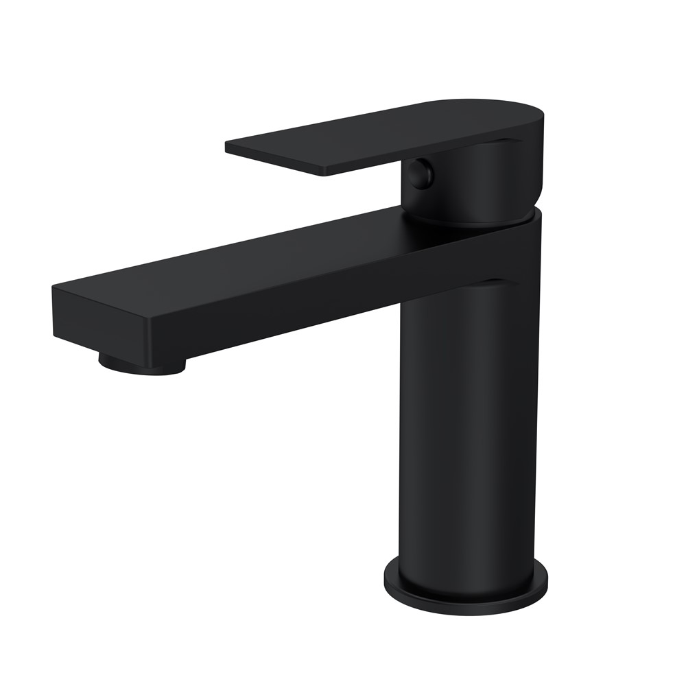Basin Mixer with Push Button Waste – Matt Black