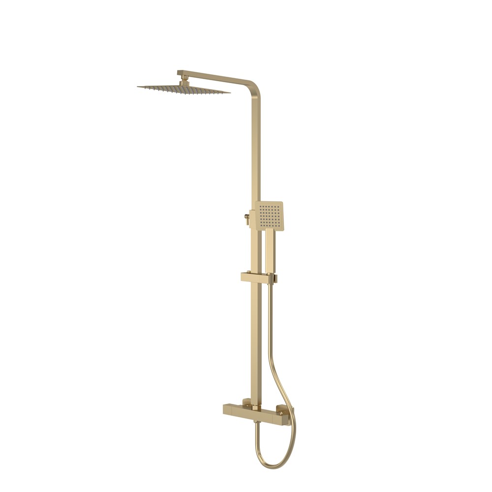 Square Bar Valve & Rigid Riser Kit – Brushed Brass