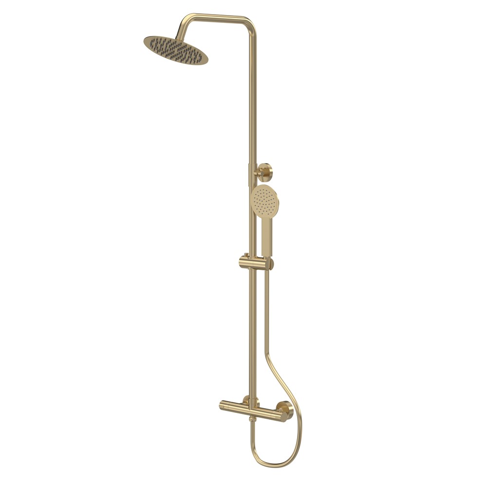 Round Bar Valve & Rigid Riser Kit – Brushed Brass
