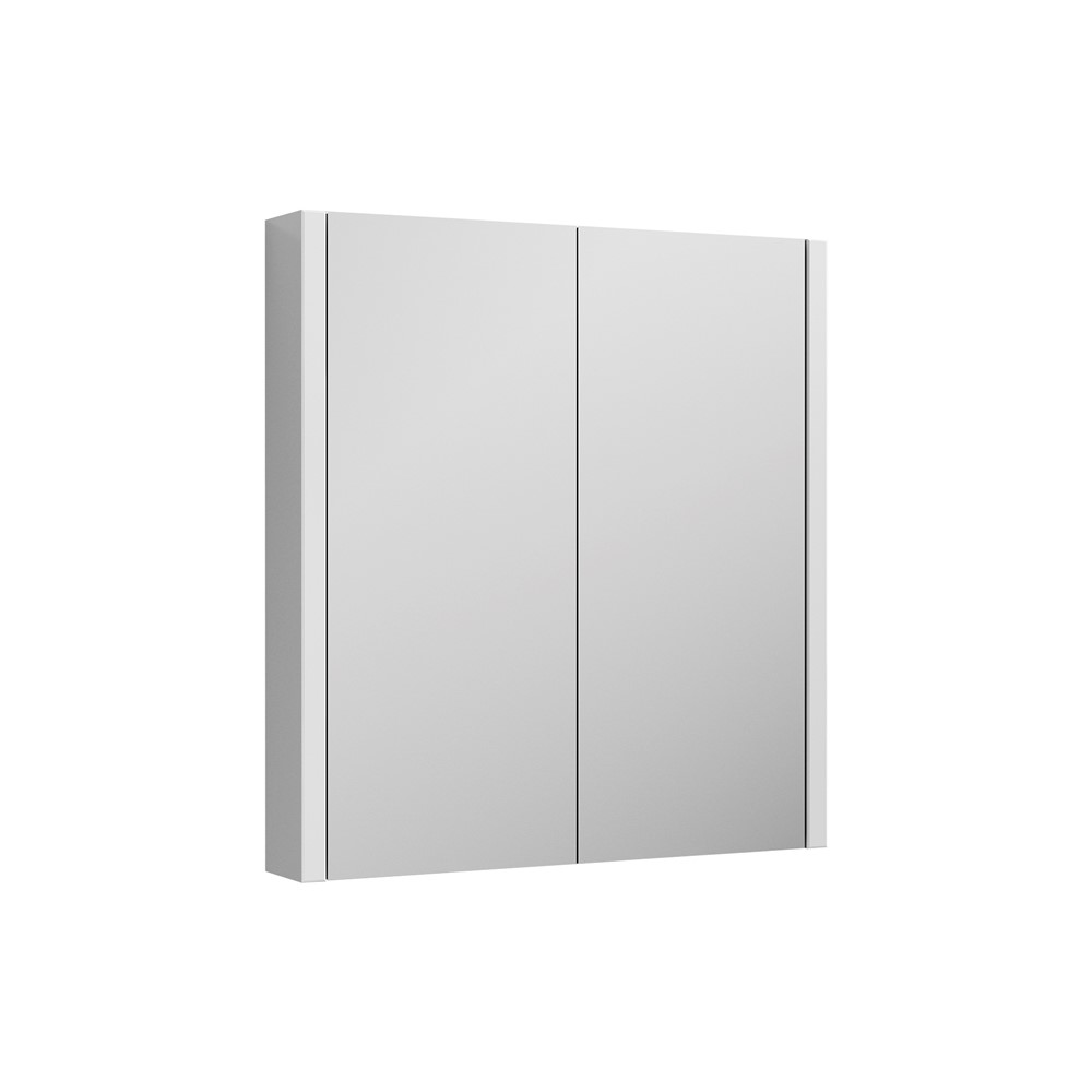Wall Hung 2 Door Mirror Cabinet 600mm – Gloss White