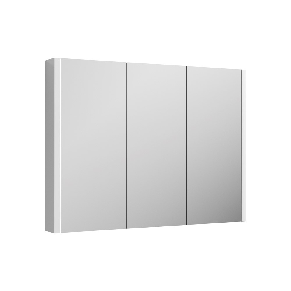 Wall Hung 3 Door Mirror Cabinet 900mm – Gloss White