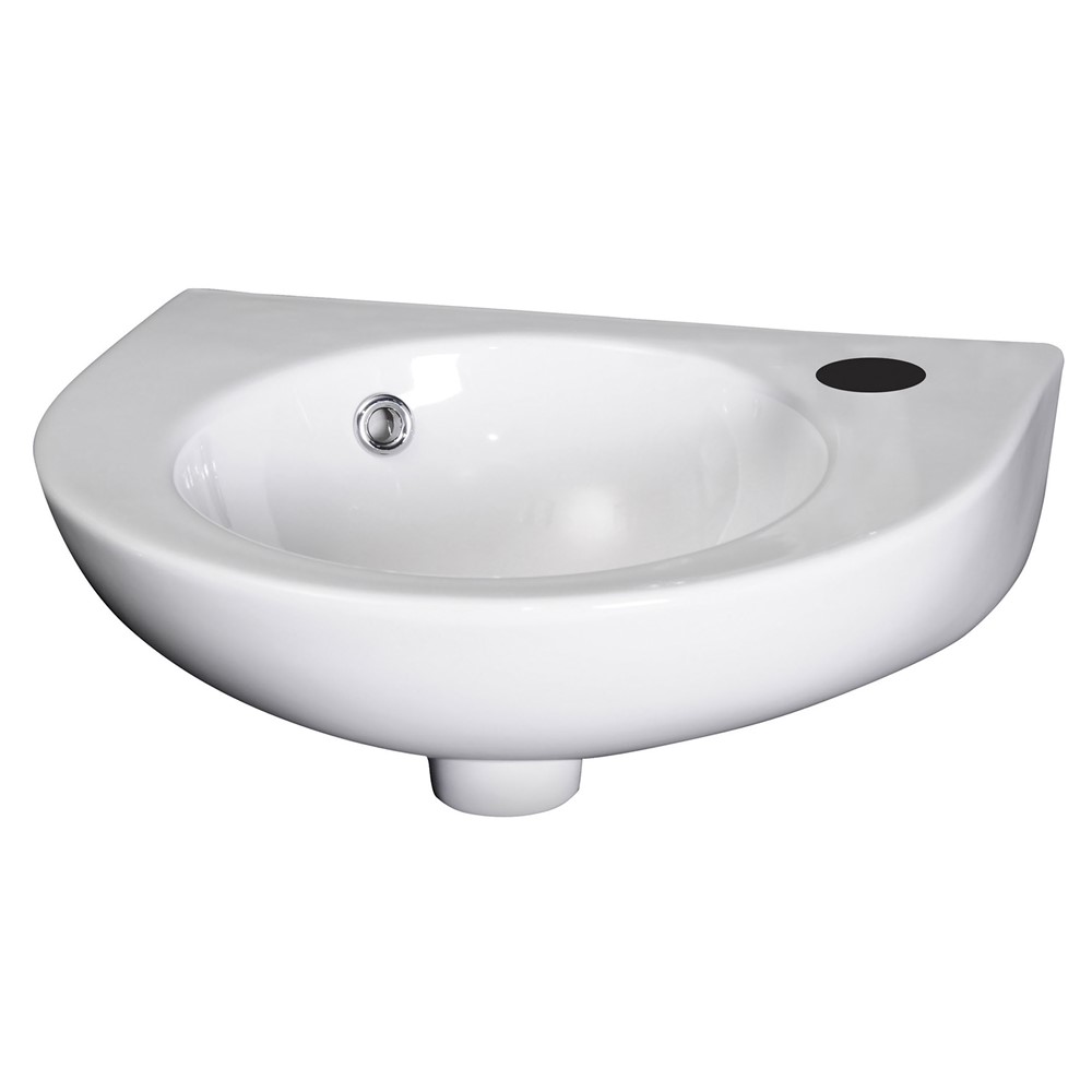 450mm Wall Hung Basin 1 Tap-Hole – Gloss White