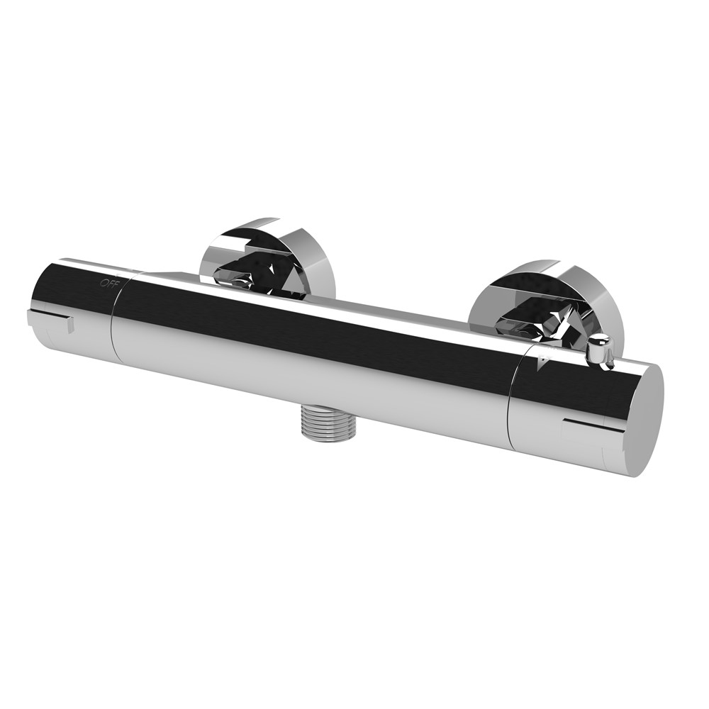 Round Thermostatic Bar Valve – Chrome
