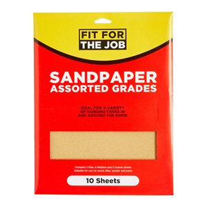 Fit For The Job 10 Sheets Assorted Grades Sandpaper