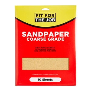 Fit For The Job 10 Sheets Coarse Grade Sandpaper
