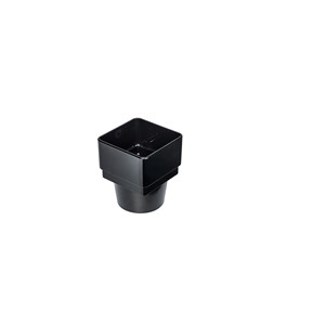 Square To Round Downpipe Adaptor Black