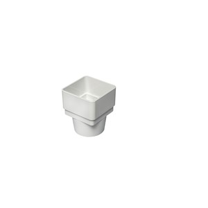 Square To Round Downpipe Adaptor White