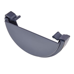 Half Round 114mm External Stop End Anthracite Grey