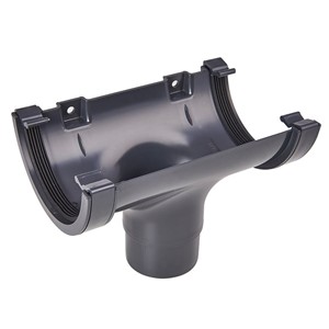 Half Round 114mm Running Outlet Anthracite Grey