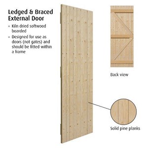 Ledged & Braced Pine Door 1981mm x 762mm