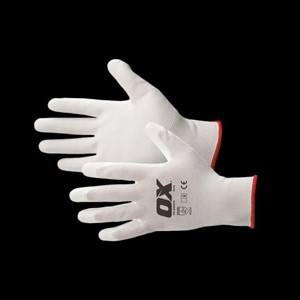 OX White PU Flex Decorators Glove Size 10 (XL)