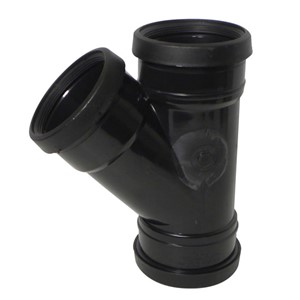 Commercial 110mm 45 Degree Junction Triple Socket Black