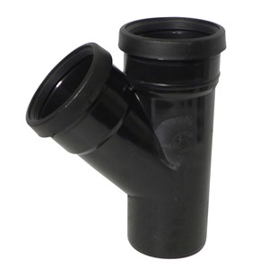 Commercial 110mm 45 Degree Junction Double Socket Black