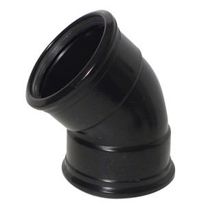 Commercial 110mm 45 Degree Bend Double Socket Black