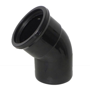 Commercial 110mm 45 Degree Bend Single Socket Black
