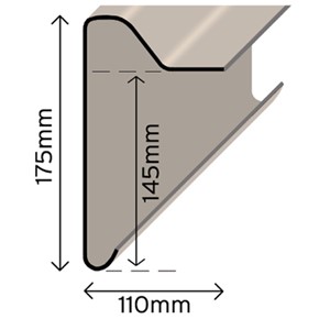 B300 Upstand Trim Extra Deep 3m