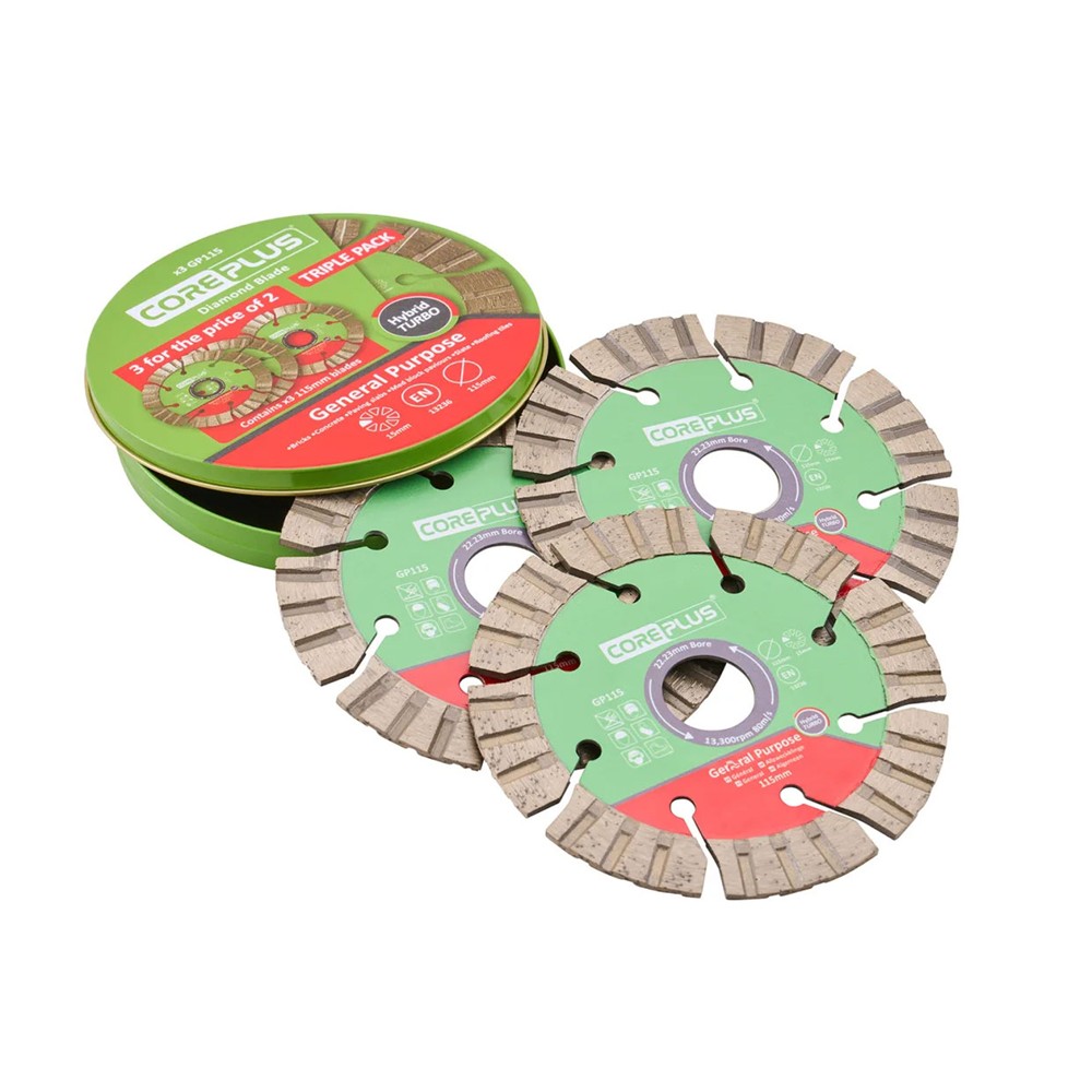 Coreplus 115mm Diamond Cutting Blades (3 Pack)