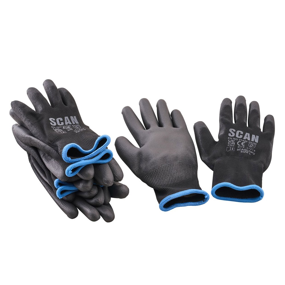 Scan PU Large Gloves - 5 Pairs